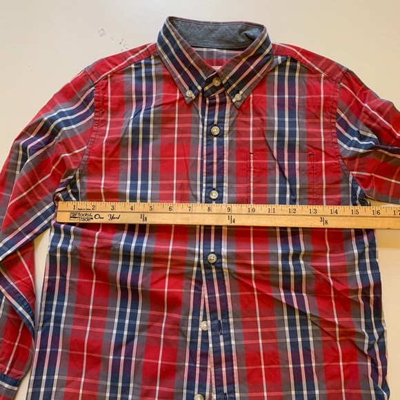 CREWCUTS cotton madras patterned shirt size 10 - Picture 8 of 12